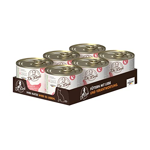 Dr. Link® Pure Sensitive 6x200g Premium-Nassfutter für Katzen: Huhn und Shrimps | getreidefrei | 100% tierisches Protein von Dr. Link VET PETCARE