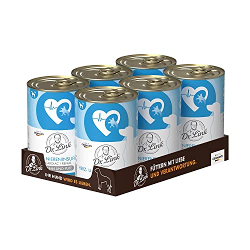 Dr. Link® SPEZIAL-DIÄT 6x400g Herzinsuffizienz und Niereninsuffizienz I Cardiac / Renal Huhn und Pute von Dr. Link VET PETCARE