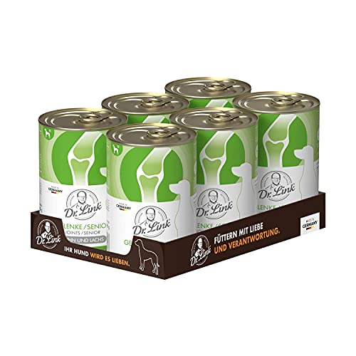 Dr. Link® Spezial-DIÄT 6x400g Gelenke/Senior | Joints/Senior Huhn und Lachs | Nassfutter für Hunde von Dr. Link VET PETCARE