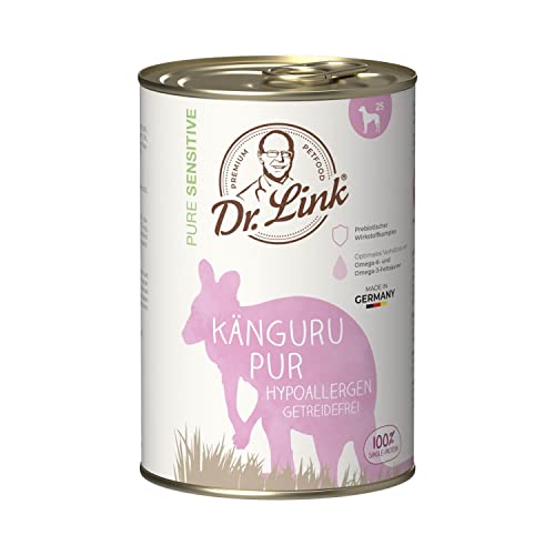 Dr. Link Pure Sensitive Känguru pur | hypoallergen | getreidefrei | 6 x 400 g | Nassfutter für Hunde von Dr. Link VET PETCARE