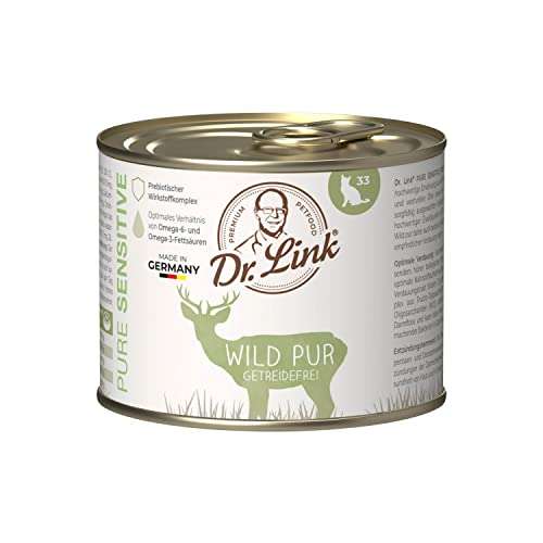 Dr. Link® Pure Sensitive 6x200g Premium-Nassfutter für Katzen: Wild pur | getreidefrei | 100% Single-Protein von Dr. Link VET PETCARE