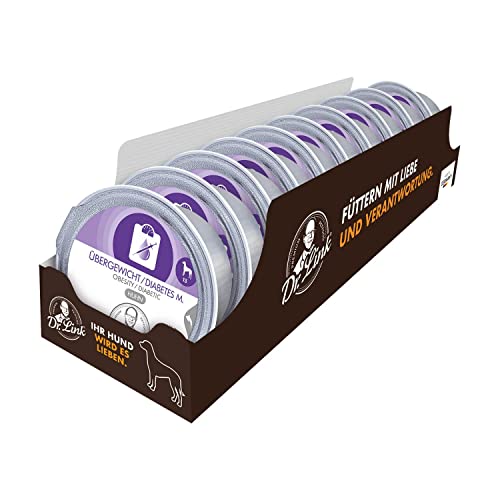 Dr. Link Spezial-Diät Hundefutter für Hunde, bei Übergewicht, Proteinquelle Huhn, Kalorien- und fettreduziert, ohne Zuckerzusatz, L-Carnitin - 10x125g Schale von Dr. Link VET PETCARE