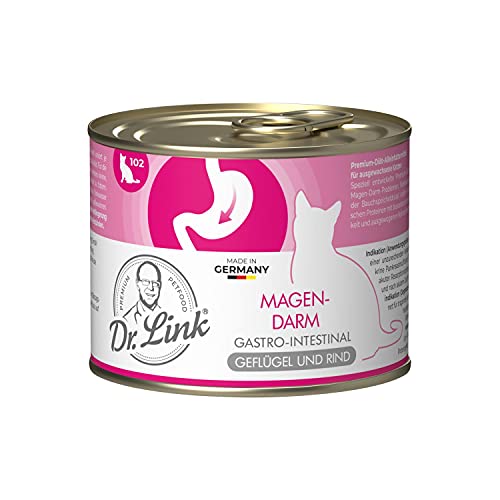 Dr. Link® Spezial-DIÄT 6x200g Magen-Darm | Gastro-Intestinal Geflügel und Rind | Nassfutter für Katzen von Dr. Link VET PETCARE