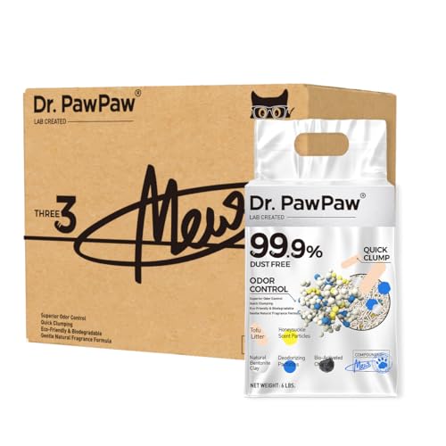 Tofu Katzenstreu, Dr. PawPaw klumpendes Katzenstreu, Geißblattduft, 8,2 kg, staubfrei, hält die Katze ordentlich, überlegene Geruchskontrolle, hält Schritt frisch von Dr. PawPaw