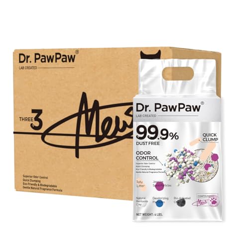 Tofu Katzenstreu, Dr. PawPaw klumpendes Katzenstreu, Jasminduft, 8,2 kg, staubfrei, hält die Katze ordentlich, hervorragende Geruchskontrolle, hält Schritt frisch von Dr. PawPaw