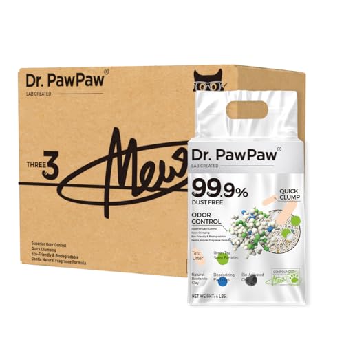 Tofu Katzenstreu, Dr. PawPaw klumpendes Katzenstreu, grüner Tee-Duft, 8,2 kg, staubfrei, hält die Katze ordentlich, hervorragende Geruchskontrolle, hält Schritt frisch von Dr. PawPaw