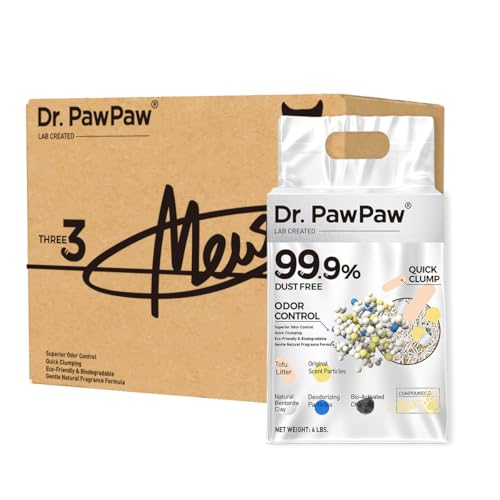 Tofu Katzenstreu, klumpendes Katzenstreu, natürlicher Tofu-Duft, 8,2 kg, staubfrei, hält die Katze ordentlich, überlegene Geruchskontrolle, hält Schritt frisch von Dr. PawPaw