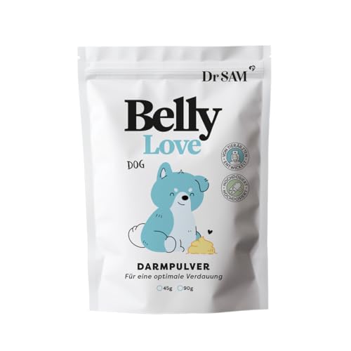 Dr. SAM Premium Darmpulver für Hunde - BellyLove als pflanzliches Darm- und Magenpulver für Balance im Darm - unterstützend bei Magen-Darm-Erkrankung - Stomach Powder Dog - hochdosiertes Probiotikum von Dr. SAM