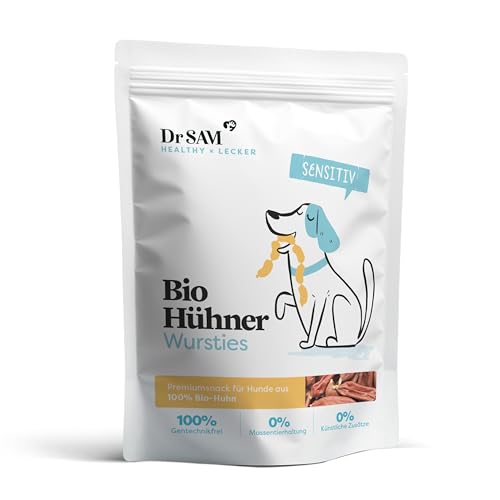 Dr. SAM Premium Snacks für Hunde - Hühner Wursties als gesunde Leckerlis für die Förderung der Muskelgesundheit - getrocknetes Hühnerfleisch - reich an hochwertigen Proteinen - Treat for Dogs - 120g von Dr. SAM