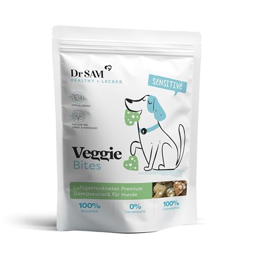 Dr. SAM Premium Snacks für Hunde - Veggie Bites mit Buchweizen, Karotten und Spirulina - hypoallergene vegetarische Gemüse Leckerlis ideal bei Nieren-& Leberdiät - glutenfrei - Treat for Dogs - 200g Dr. SAM Premium Snacks für Hunde - Veggie Bites mit Buchweizen, Karotten und Spirulina - hypoallergene vegetarische Gemüse Leckerlis ideal bei Nieren-& Leberdiät - glutenfrei - Treat for Dogs - 200g von Dr. SAM
