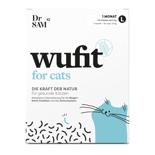 Dr. SAM Wurmkur sekundierende Tabletten für Katzen auf Pflanzenbasis - wufit als Unterstützung der natürlichen Magen-Darm-Funktion nach einem Wurmbefall - Katzen über 5kg von Dr. SAM