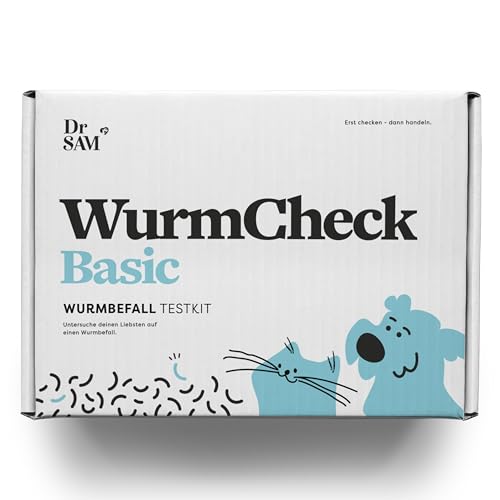 Dr. SAM Wurmtest für Hunde und Katzen- Pawcheck Gesundheitstestkit als einfacher zertifizierter Labortest für zuhause - schnelles Ergebnis - Worm Test for Dogs and Cats von Dr. SAM