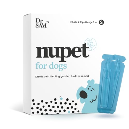 Dr. SAM nupet Pipette für Hunde S (2 x 1 ml) - für 30 Tage - Geraniol-basierte Pipetten für Hunde bis 20kg - Von Tierärzten entwickelt von Dr. SAM
