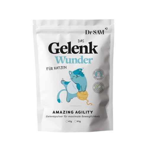 Dr. SAM Premium Gelenkpulver für Katzen - GelenkWunder Superfood-Kombi aus Grünlippmuschel - Bewegungspulver für kräftige Gelenke und Muskeln - 100% natürlich - Agility Powder cat - hochdosiert von Dr. SAM