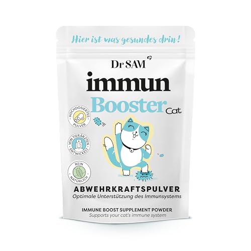 Dr. Sam Premium Immunsystem Pulver für Katzen - Immunbooster der pflanzliche Gesundheitshelfer zur Stärkung der Abwehrkraft - Hilft unterstützend bei Krankheit - Cat Immune Powder - hochdosiert - 45g von Dr. Sam