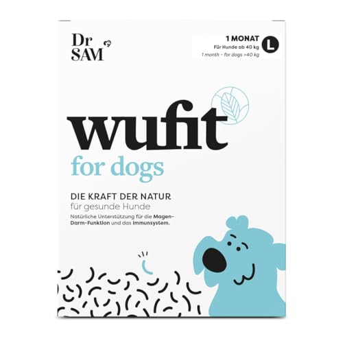 Dr. SAM wufit Dogs - Wurmkur sekundierende Tabletten für Hunde, 100% pflanzlich, als Unterstützung der natürlichen Magen-Darm-Funktion, für Hunde ab 40kg von Dr. SAM