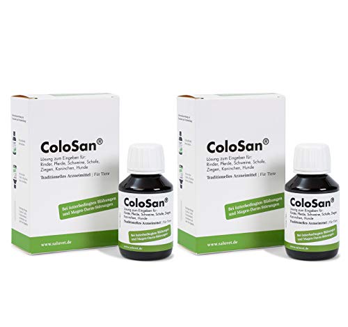 SaluVet ColoSan | Doppelpack | 2 x 100 ml | Arzneimittel für Pferde, Rinder, Schweine, Schafe, Ziegen, Kaninchen und Hunde | Bei Blähungen und Magen-Darm-Störungen von Dr. Schätte