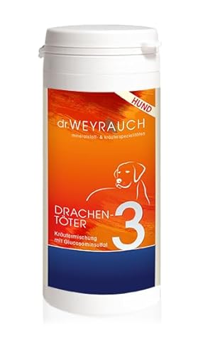 Dr. Weyrauch Nr. 3 Drachentöter | 60 Kapseln | Ergänzungsfuttermittel für Hunde | Kann die Gelenke unterstützen | Zur Unterstützung der Beweglichkeit | Mit Omega-3 & Kräutern von Dr. Weyrauch