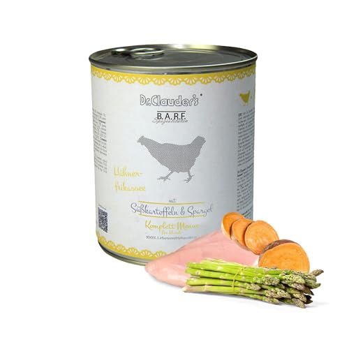 DR.CLAUDER'S - B.A.R.F. Komplett Menue Hühnerfrikassee | Fleischeintopf mit 100% Muskelfleisch, Innereien und Gemüse für ausgewachsene Hunde. Alleinfutter in der Dose | 800g Huhn DR.CLAUDER'S - B.A.R.F. Komplett Menue Hühnerfrikassee | Fleischeintopf mit 100% Muskelfleisch, Innereien und Gemüse für ausgewachsene Hunde. Alleinfutter in der Dose | 800g Huhn von Dr.Clauder´s