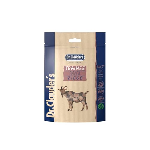 DR.CLAUDER'S - Trainee Snack Ziege | Leicht verdauliche Snacks aus fettarmen Ziegenfleisch für Hunde und Katzen. Getreidefreie, präbiotische Leckerlis im Frischebeutel | 80g von Dr.Clauder´s