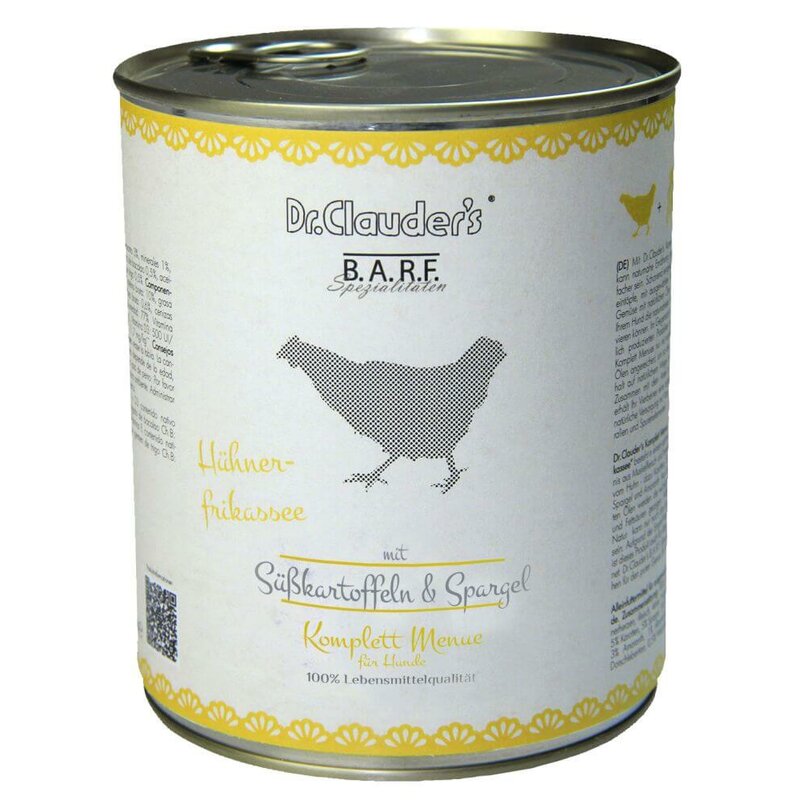Dr. Clauders B.A.R.F. Komplett Menue Hühnerfrikassee 800 g (7,86 € pro 1 kg) von Dr.Clauder's