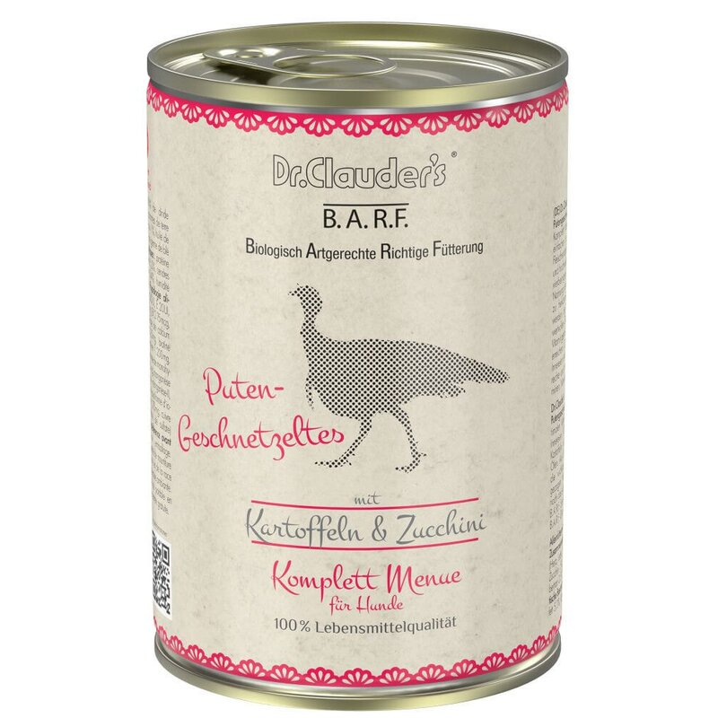 Dr. Clauders B.A.R.F. Komplett Menue Putengeschnetzeltes... (10,22 € pro 1 kg) von Dr.Clauder's