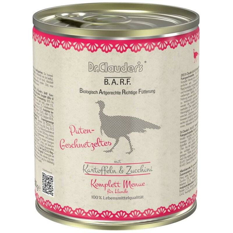 Dr. Clauders B.A.R.F. Komplett Menue Putengeschnetzeltes... (7,86 € pro 1 kg) von Dr.Clauder's
