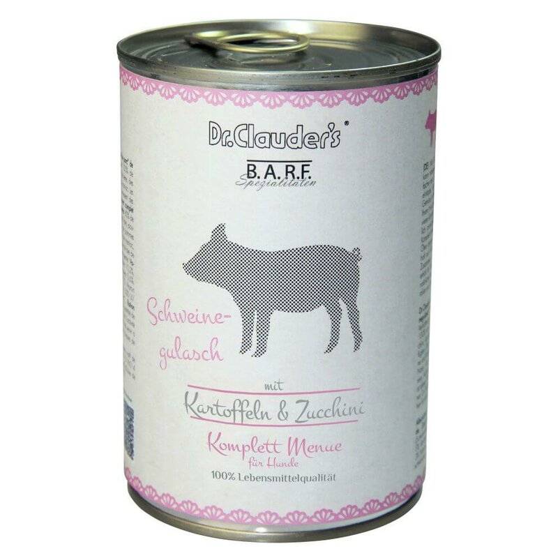 Dr. Clauders B.A.R.F. Komplett Menue Schweinegulasch 400 g (10,22 € pro 1 kg) von Dr.Clauder's