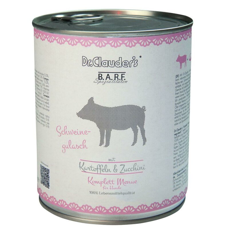 Dr. Clauders B.A.R.F. Komplett Menue Schweinegulasch 800 g (7,86 € pro 1 kg) von Dr.Clauder's