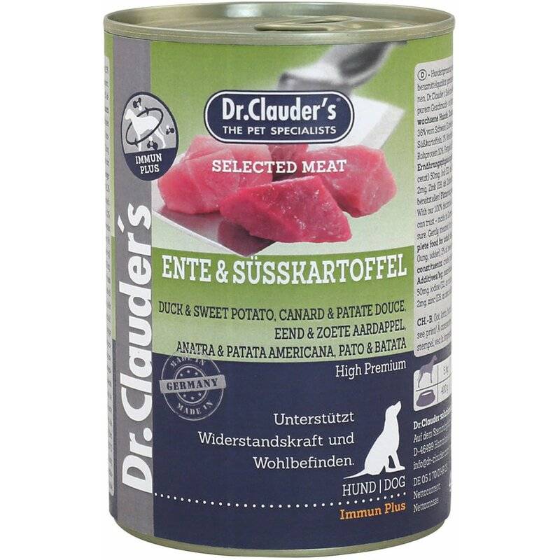 Dr. Clauders Dog Selected Meat Ente & Süßkartoffel 400 g (4,97 € pro 1 kg) von Dr.Clauder's