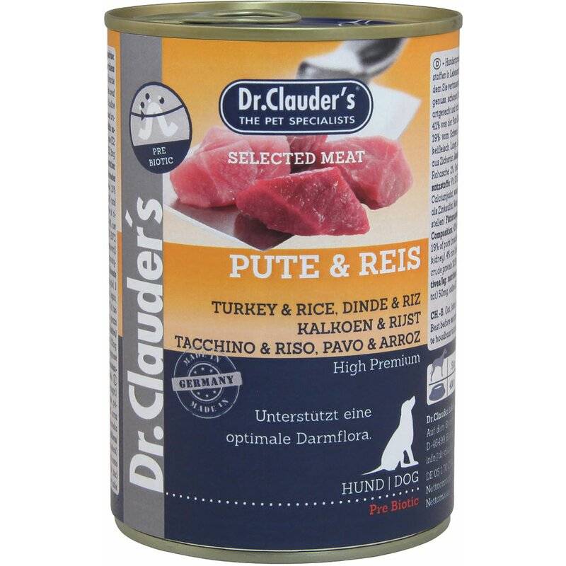 Dr. Clauders Dog Selected Meat Prebiotics Pute & Reis 400 g (4,97 € pro 1 kg) von Dr.Clauder's