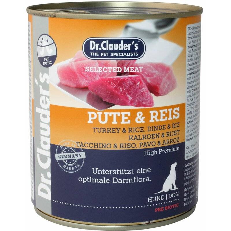 Dr. Clauders Dog Selected Meat Prebiotics Pute & Reis 800 g (4,21 € pro 1 kg) von Dr.Clauder's