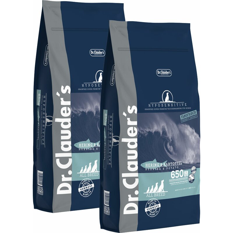 Dr. Clauders Hyposensitive Hering & Kartoffel - 2 x 11,5 kg (6,29 € pro 1 kg) von Dr.Clauder's