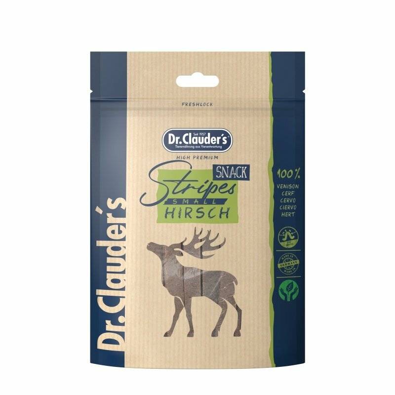 Dr.Clauders Stripes Snack Hirsch 80 g (49,88 € pro 1 kg) von Dr.Clauder's