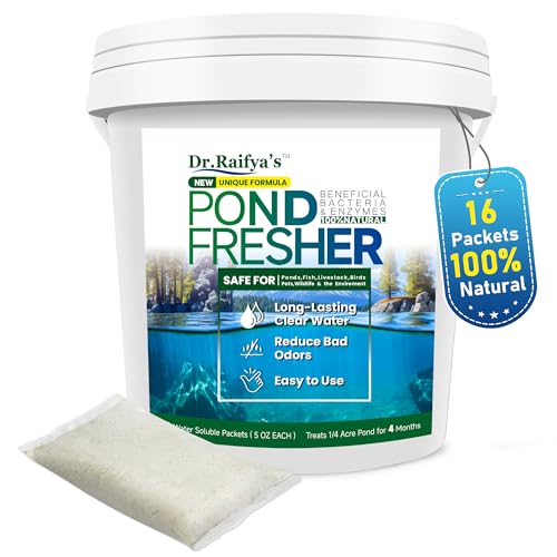 Dr. Raifya's Teicherfrischer - 16 Päckchen - Teichwasseraufbereitung für Außenbereiche, langanhaltend sauberes Wasser & Geruch mit nützlichen Bakterien, einfache Anwendung, Fische, Haustiere Dr. Raifya's Teicherfrischer - 16 Päckchen - Teichwasseraufbereitung für Außenbereiche, langanhaltend sauberes Wasser & Geruch mit nützlichen Bakterien, einfache Anwendung, Fische, Haustiere von Dr.Raifya's
