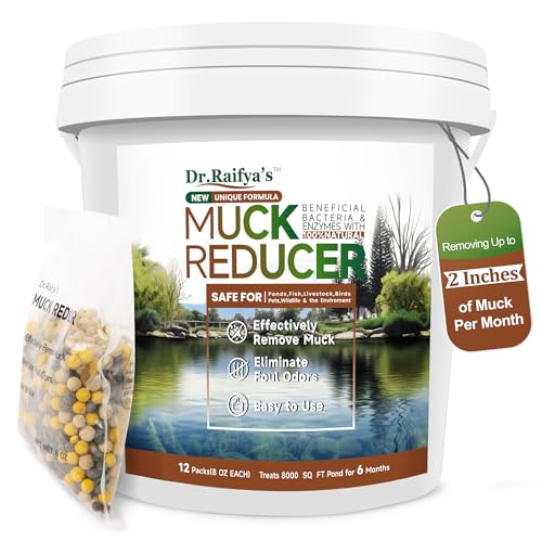 Dr.Raifya's Muck Reducer Pellets 2,7 kg – Natürliche Teichschlammlösung, erleben Sie reines Wasser und frischen Geruch, einfach zu bedienen, nützliche Bakterien, sicher für Fische, See und Teiche im von Dr.Raifya's