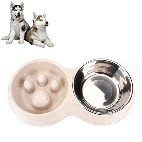 Dracol Anti Schling Hundenapf Langsam Fressen Hundenapf Doppel Napf 2 in 1 Edelstahl Wassernapf rutschfeste Hundenäpfe für Hunde Katzen,Aprikose Dracol Anti Schling Hundenapf Langsam Fressen Hundenapf Doppel Napf 2 in 1 Edelstahl Wassernapf rutschfeste Hundenäpfe für Hunde Katzen,Aprikose von Dracol