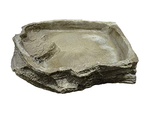 Dragon Eck Wassernapf in Felsoptik - Wasserschale - Futternapf - Eckfelsschale (3000ml - 43x40x6cm, Sandstein) von Dragon