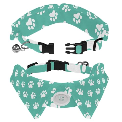 2 x Hundehalsband mit Revers-Design, verstellbar, mit Fliege, Tierpfote 2 x Hundehalsband mit Revers-Design, verstellbar, mit Fliege, Tierpfote von DragonBtu