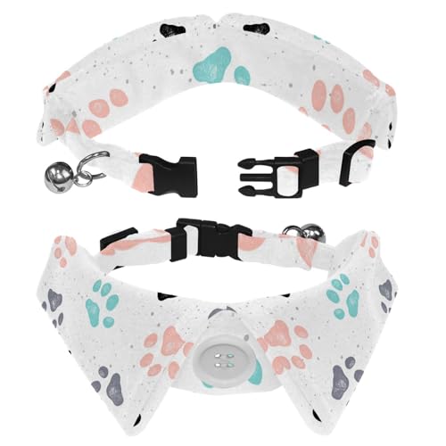 2 x Hundehalsband mit Revers-Design, verstellbar, mit Fliege, Tierpfote 2 x Hundehalsband mit Revers-Design, verstellbar, mit Fliege, Tierpfote von DragonBtu