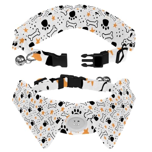 2 x Hundehalsband mit Revers-Design, verstellbar, mit Fliege, Tierpfote 2 x Hundehalsband mit Revers-Design, verstellbar, mit Fliege, Tierpfote von DragonBtu