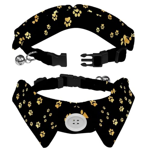2 x Hundehalsband mit Revers-Design, verstellbar, mit Fliege, Tierpfote 2 x Hundehalsband mit Revers-Design, verstellbar, mit Fliege, Tierpfote von DragonBtu