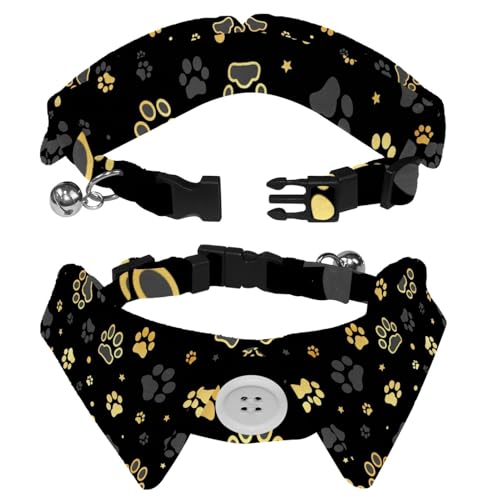 2 x Hundehalsband mit Revers-Design, verstellbar, mit Fliege, Tierpfote 2 x Hundehalsband mit Revers-Design, verstellbar, mit Fliege, Tierpfote von DragonBtu