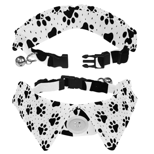 2 x Hundehalsband mit Revers-Design, verstellbar, mit Fliege, Tierpfote 2 x Hundehalsband mit Revers-Design, verstellbar, mit Fliege, Tierpfote von DragonBtu