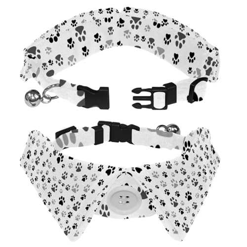 2 x Hundehalsband mit Revers-Design, verstellbar, mit Fliege, Tierpfote 2 x Hundehalsband mit Revers-Design, verstellbar, mit Fliege, Tierpfote von DragonBtu