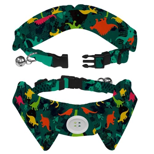 Hundehalsband mit Revers-Design, verstellbar, mit Dinosaurierfliege, 2 Stück Hundehalsband mit Revers-Design, verstellbar, mit Dinosaurierfliege, 2 Stück von DragonBtu
