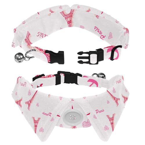 Hundehalsband mit Revers-Design, verstellbar, mit Fliege, Eiffelturm, 2 Stück Hundehalsband mit Revers-Design, verstellbar, mit Fliege, Eiffelturm, 2 Stück von DragonBtu