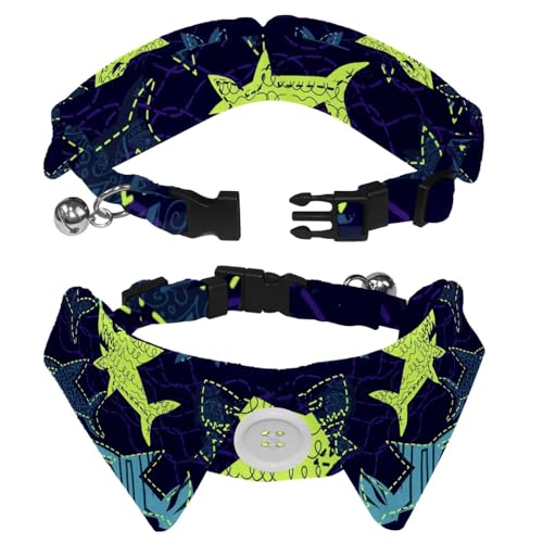 Hundehalsband mit Revers-Design, verstellbar, mit Fliege, Hai, 2 Stück Hundehalsband mit Revers-Design, verstellbar, mit Fliege, Hai, 2 Stück von DragonBtu