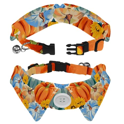 Hundehalsband mit Revers-Design, verstellbar, mit Fliege, Kürbis, 2 Stück Hundehalsband mit Revers-Design, verstellbar, mit Fliege, Kürbis, 2 Stück von DragonBtu