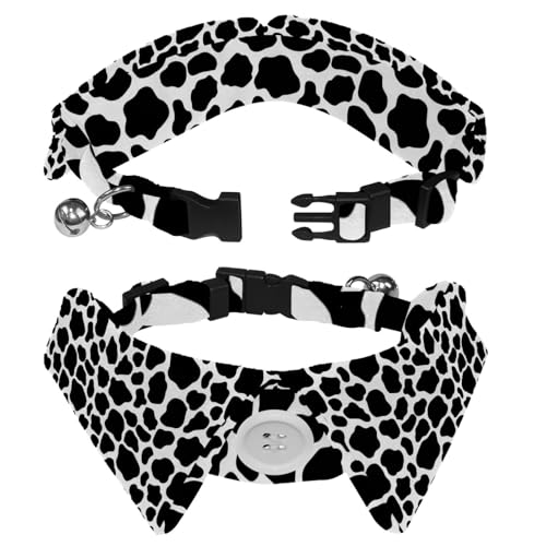 Hundehalsband mit Revers-Design, verstellbar, mit Fliege, Kuhmuster, 2 Stück Hundehalsband mit Revers-Design, verstellbar, mit Fliege, Kuhmuster, 2 Stück von DragonBtu